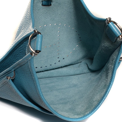 Hermes Taurillon Clemence Evelyne III PM Blue Jean 6 of 16