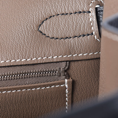 Hermes Togo Horseshoe Birkin 30 Black Etoupe 22 of 33