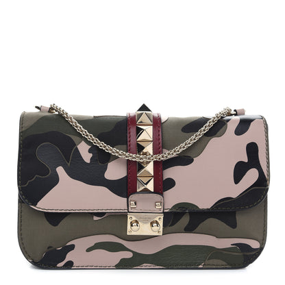 Valentino Garavani Nappa Canvas Camouflage Medium Glam Lock Rockstud Flap Multicolor 1 of 8