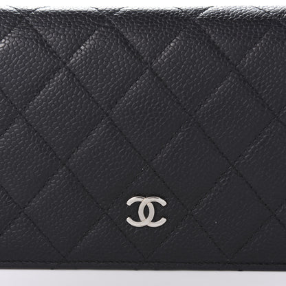 Chanel Caviar Quilted Yen Wallet Black 9 of 11