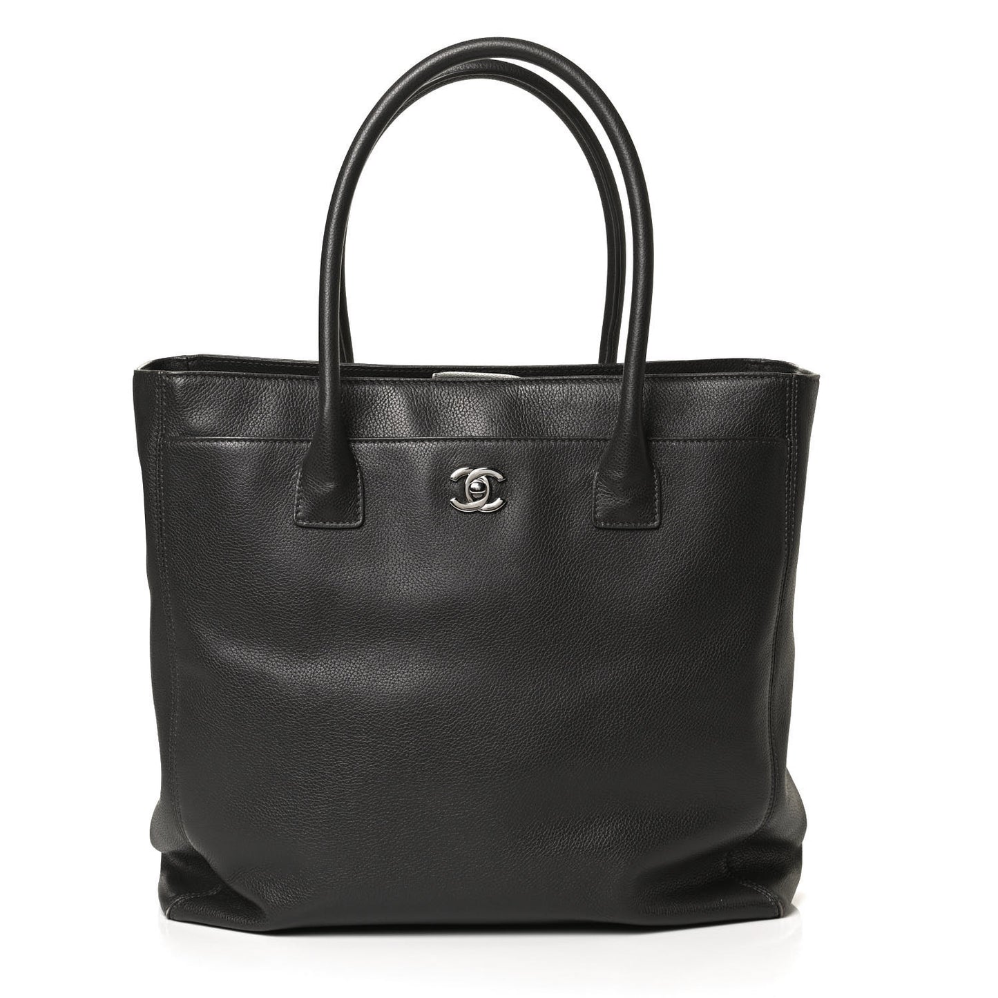 Calfskin Tall Cerf Tote Dark Grey