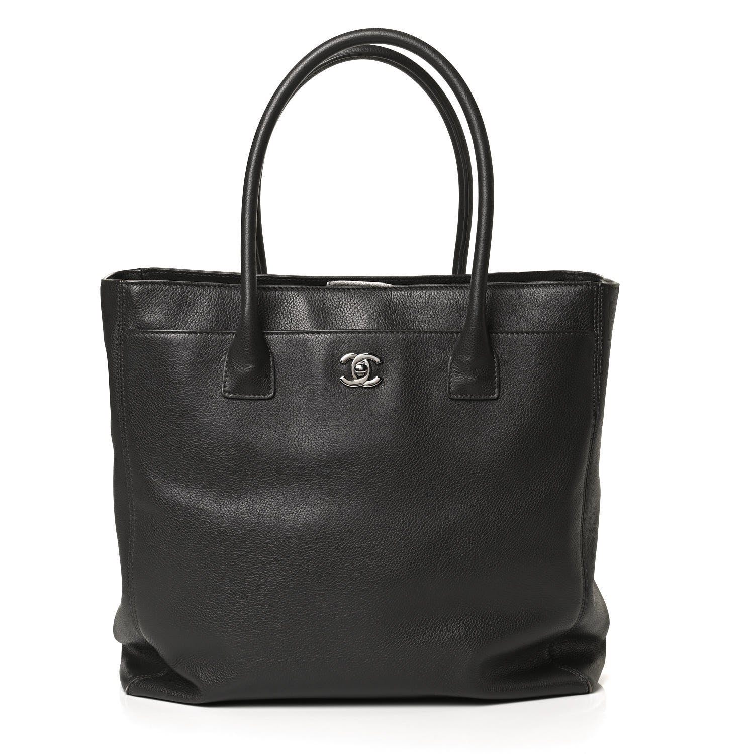 Chanel Calfskin Tall Cerf Tote Dark Grey 7 of 10