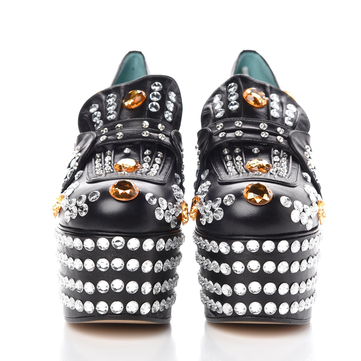 Malaga Kid Crystal Amilna Platform Loafer 38 Black