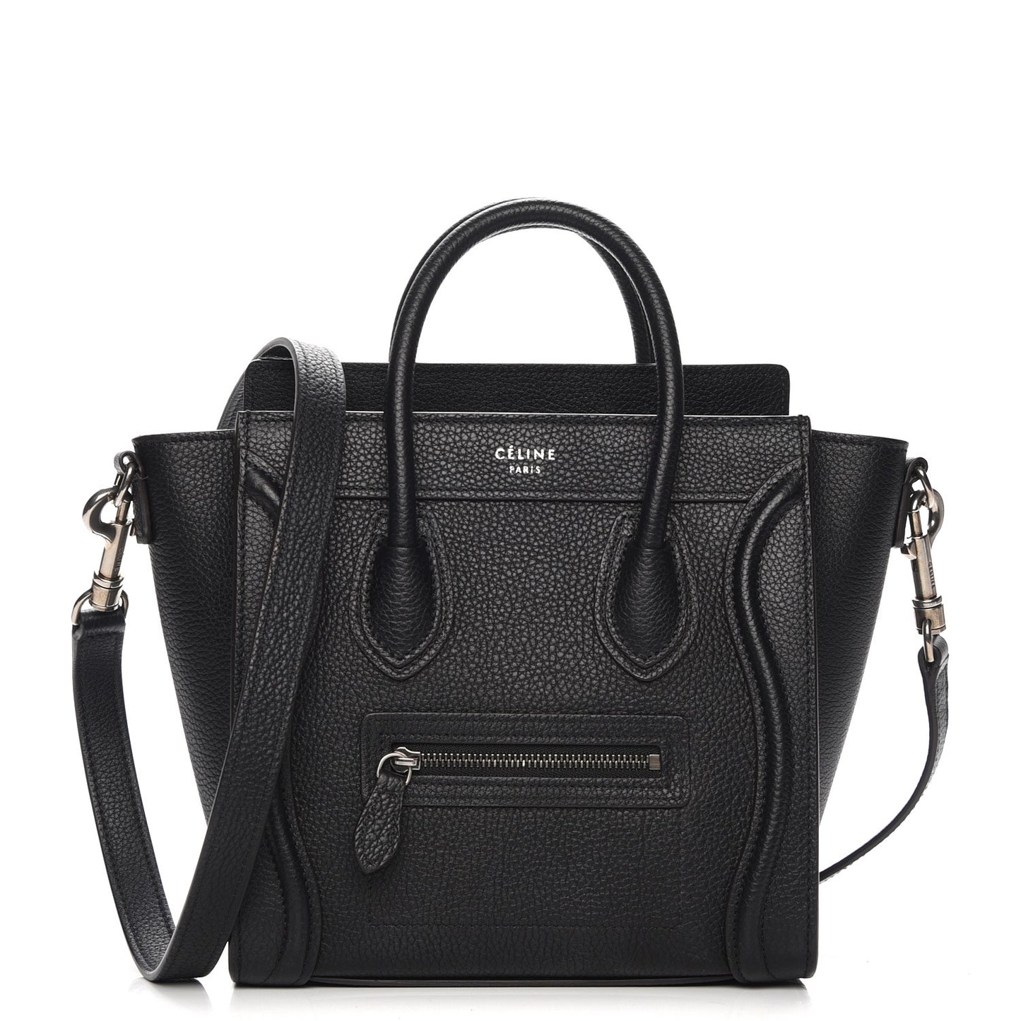 Drummed Calfskin Nano Luggage Black