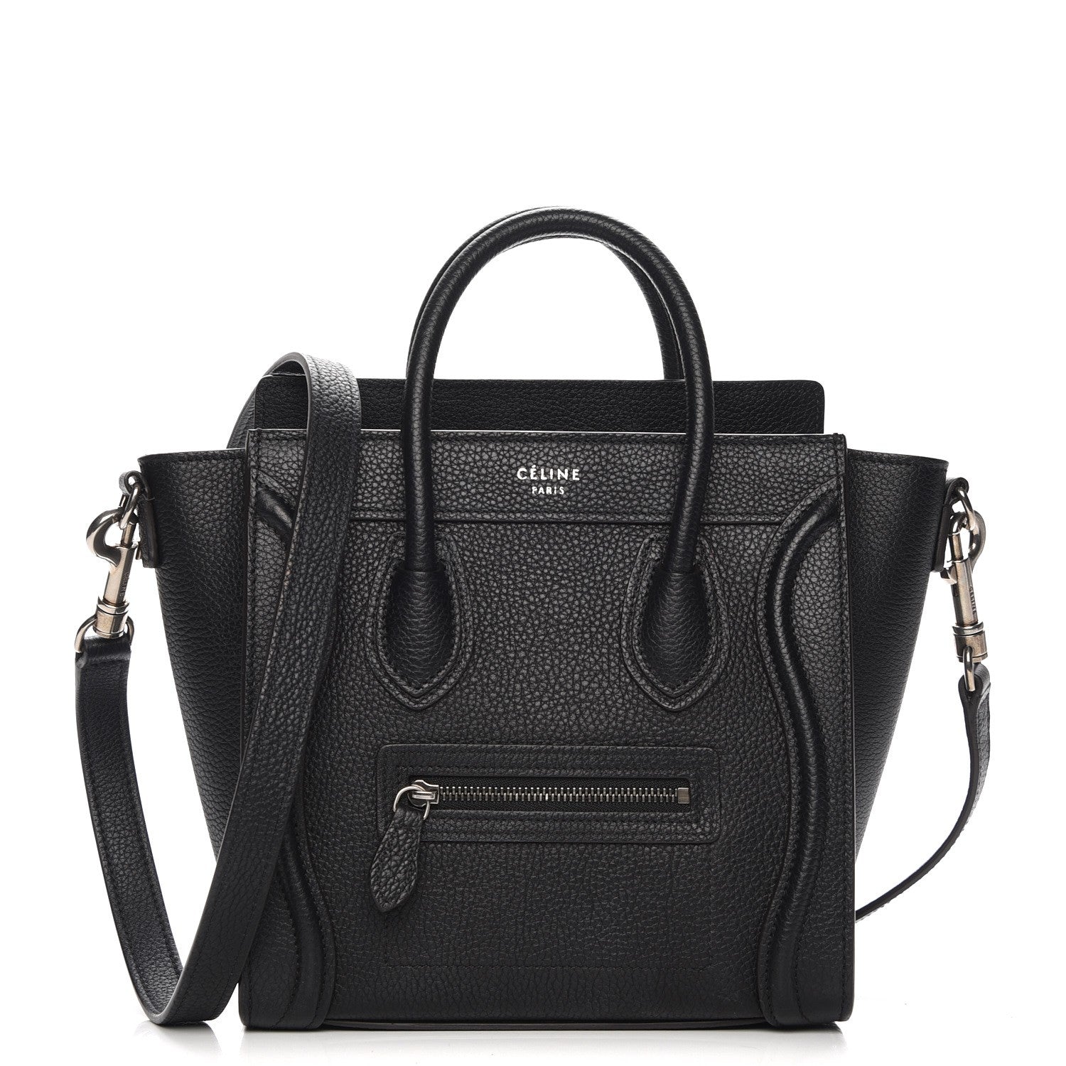 Celine Drummed Calfskin Nano Luggage Black 1 of 6