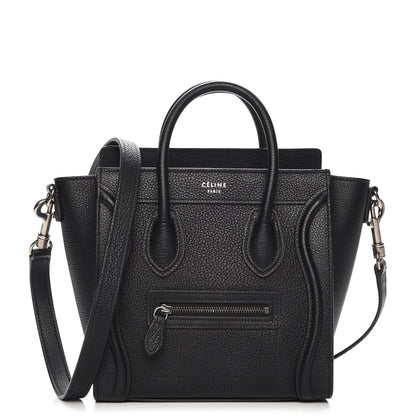Celine Drummed Calfskin Nano Luggage Black 1 of 6