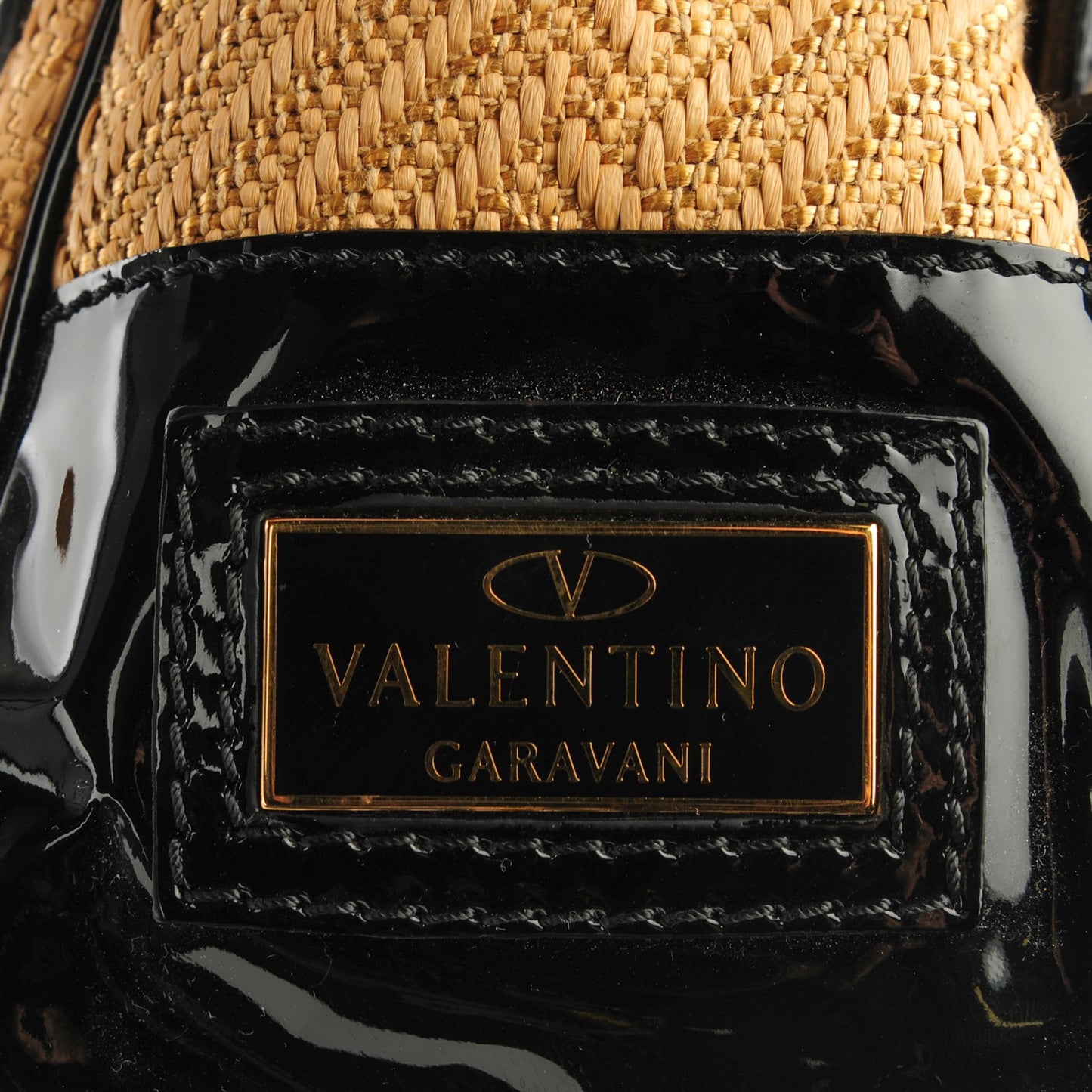Woven Straw Patent Histoire Black
