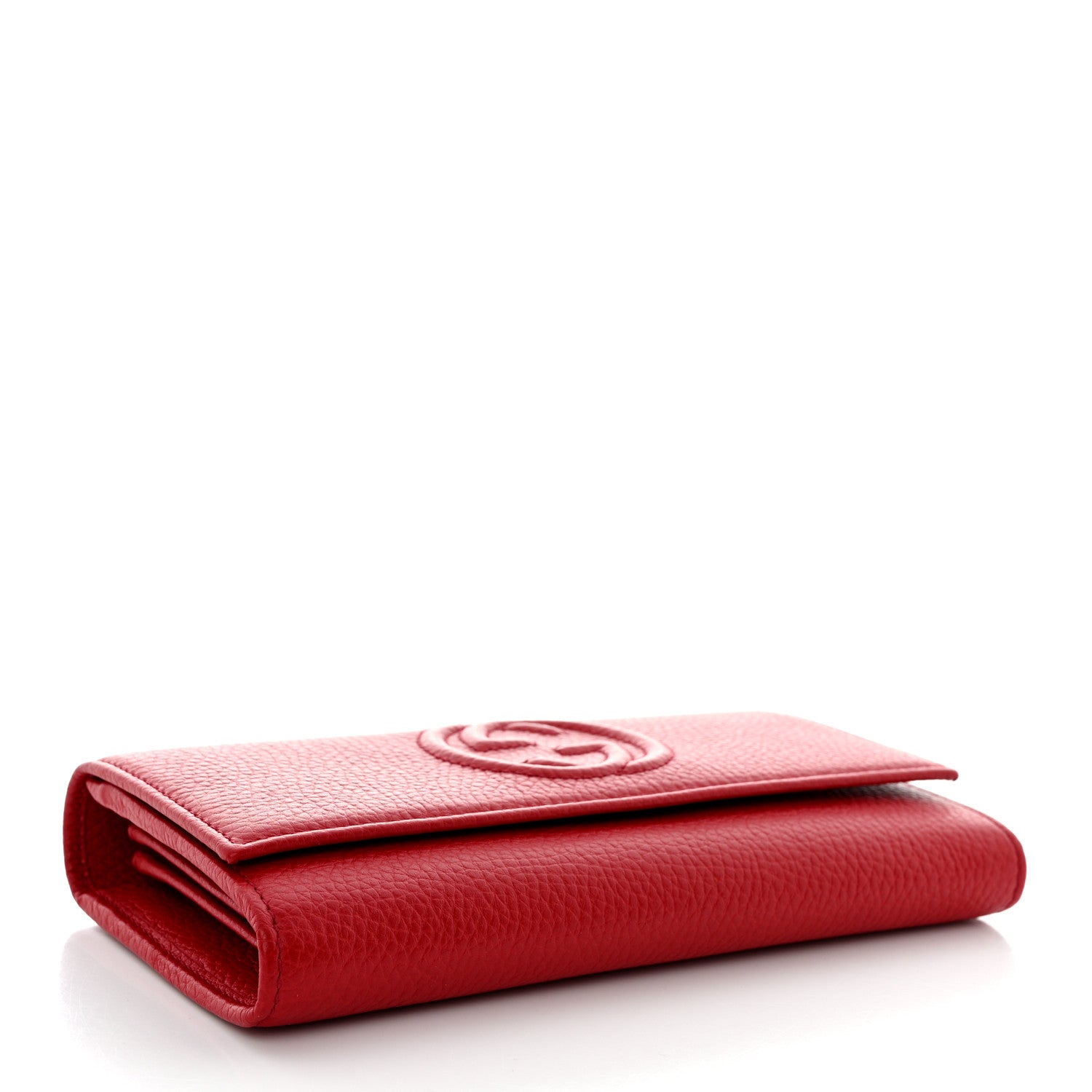 Gucci Pebbled Calfskin Large Soho Continental Wallet Red 4 of 9