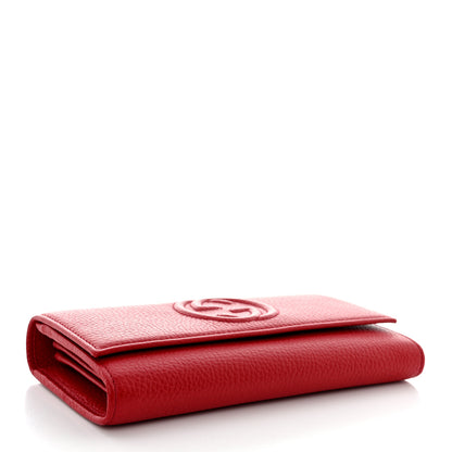 Gucci Pebbled Calfskin Large Soho Continental Wallet Red 4 of 9
