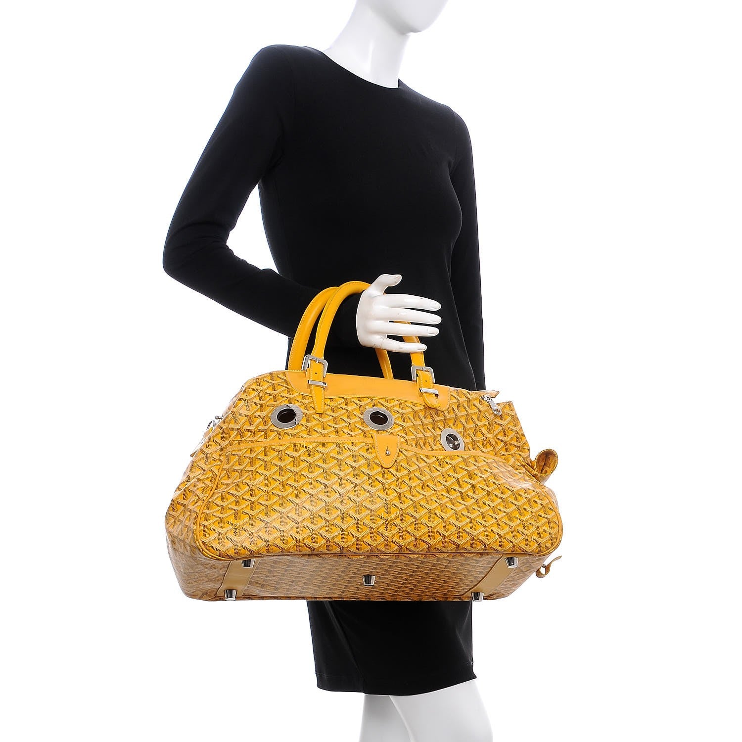 Goyard Goyardine Sac Hulot Pet Carrier PM Yellow 2 of 14