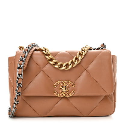 Chanel Lambskin Quilted Medium Chanel 19 Flap Brown 1 of 11