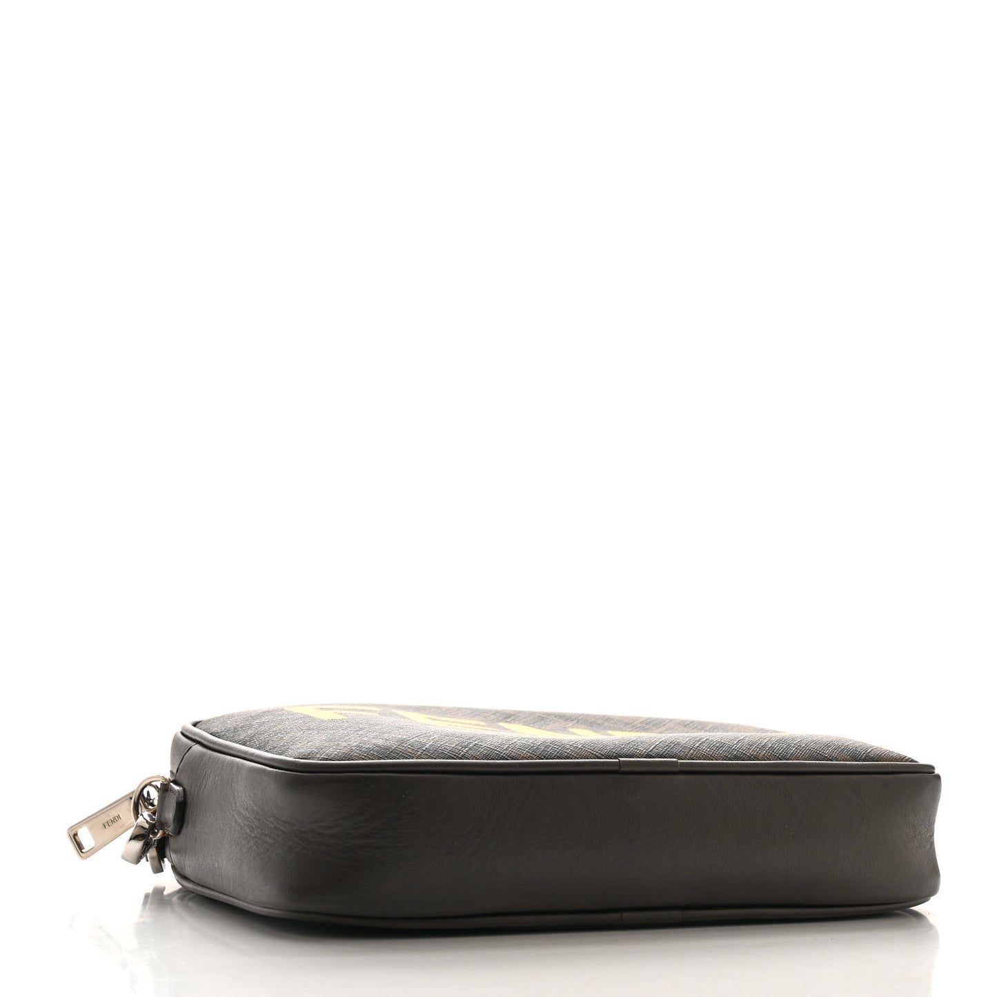 Shiny Glazed Fabric Vitello Cover FF 1974 Logo Medium Camera Case Tobacco Moro Giallo Ebano