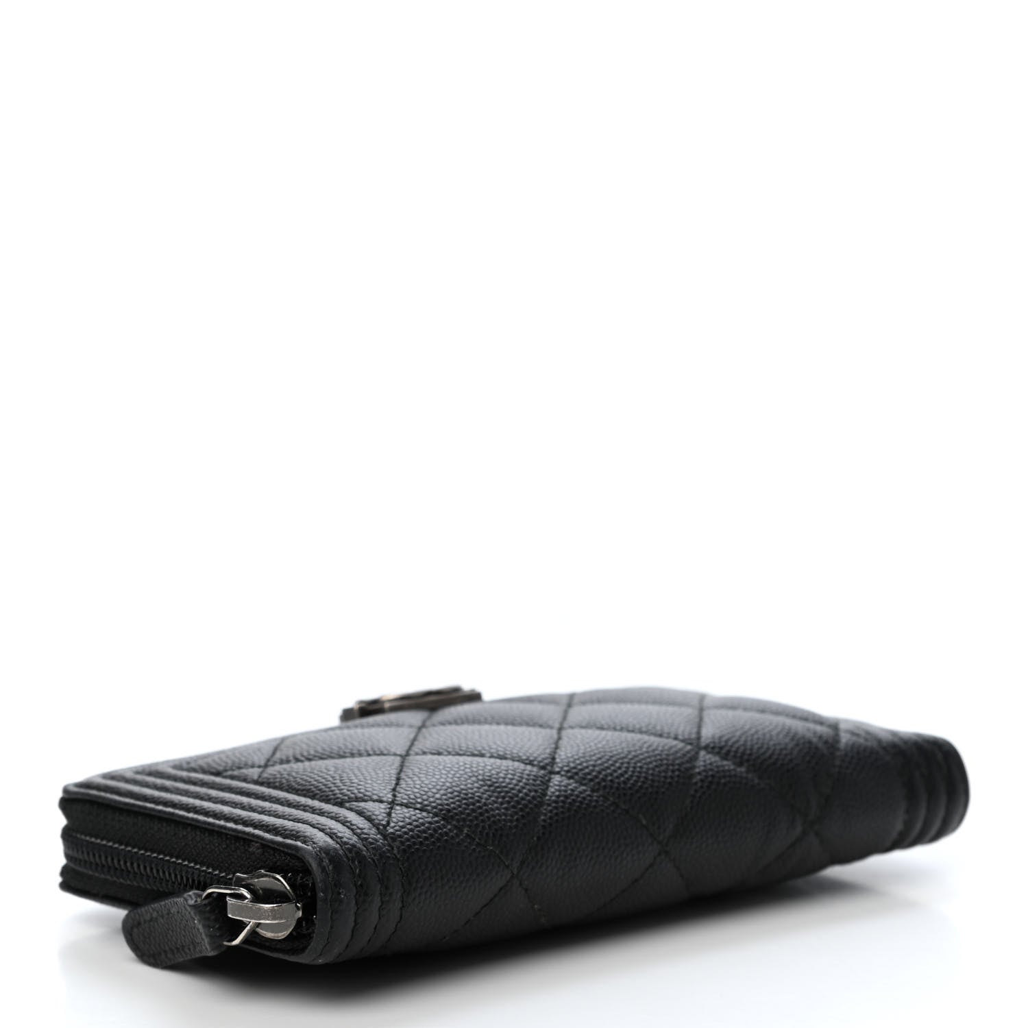 Chanel Caviar Quilted Small Boy Zip Around Wallet Black 3 of 4