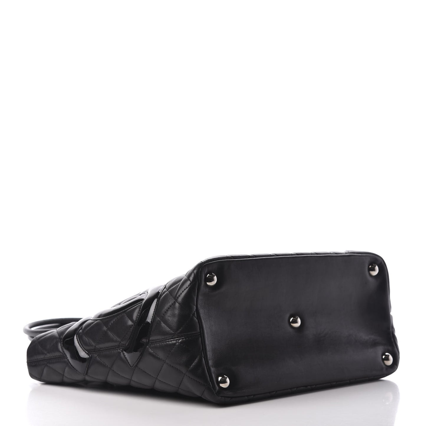 Calfskin Quilted Large Cambon Tote Black