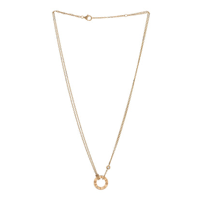 Cartier 18K Yellow Gold 2 Diamond LOVE Necklace 3 of 4