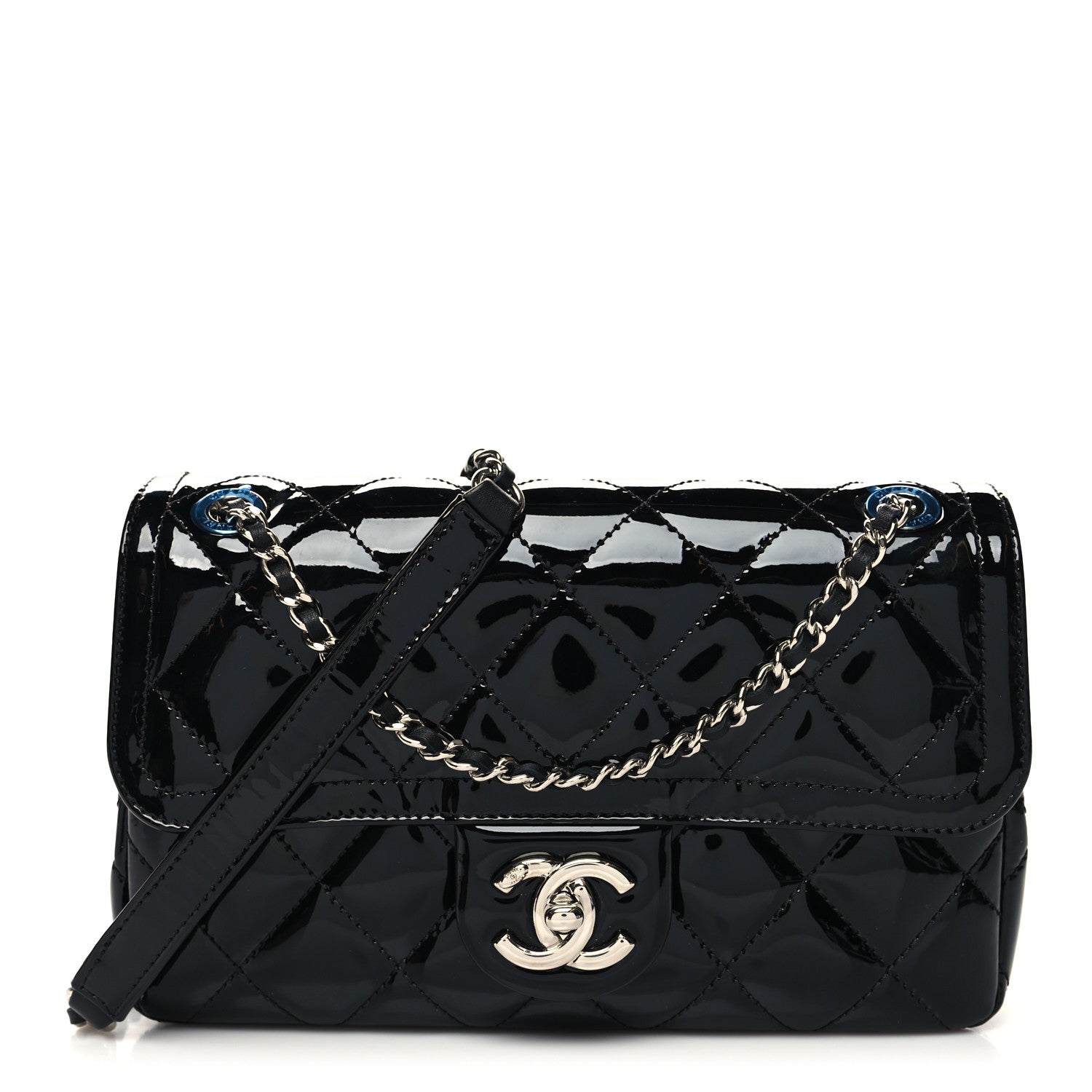 Chanel Patent Quilted Small Coco Shine Flap Black 1 of 11