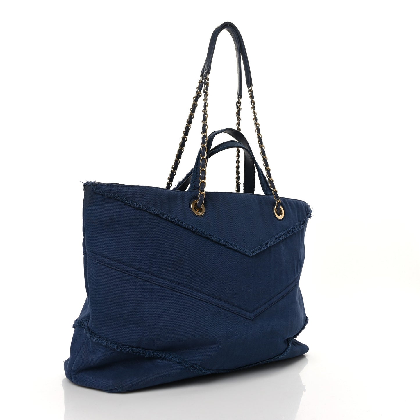 Denim Chevron Coco Tote Navy