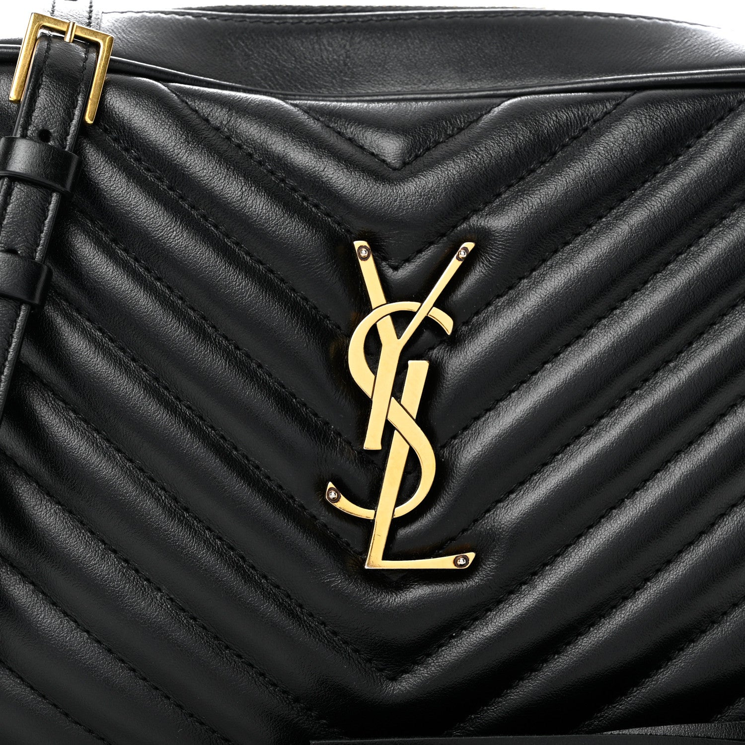 Saint Laurent Calfskin Matelasse Monogram Lou Camera Bag Black 7 of 9