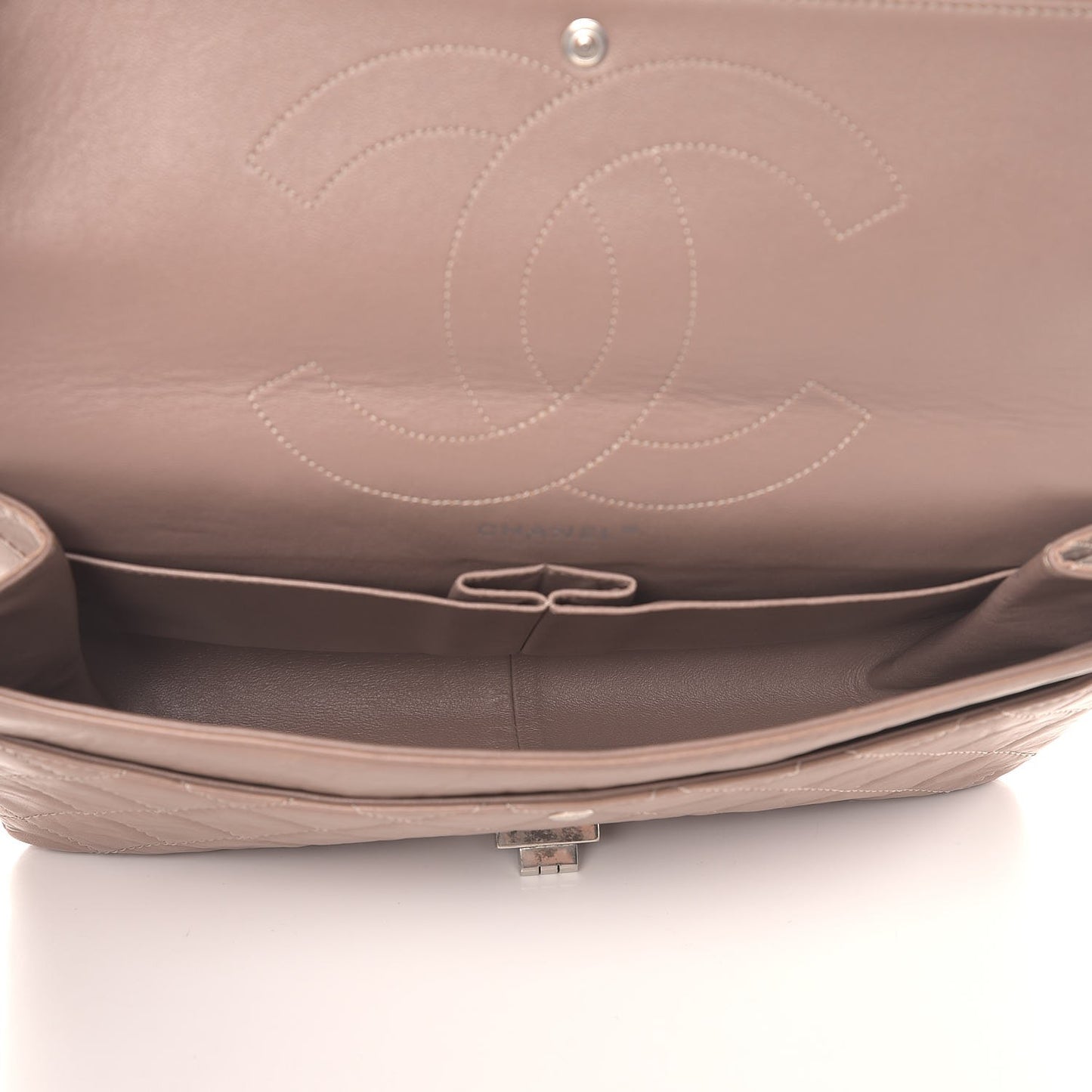 Aged Calfskin Quilted 2.55 Reissue 227 Flap Beige