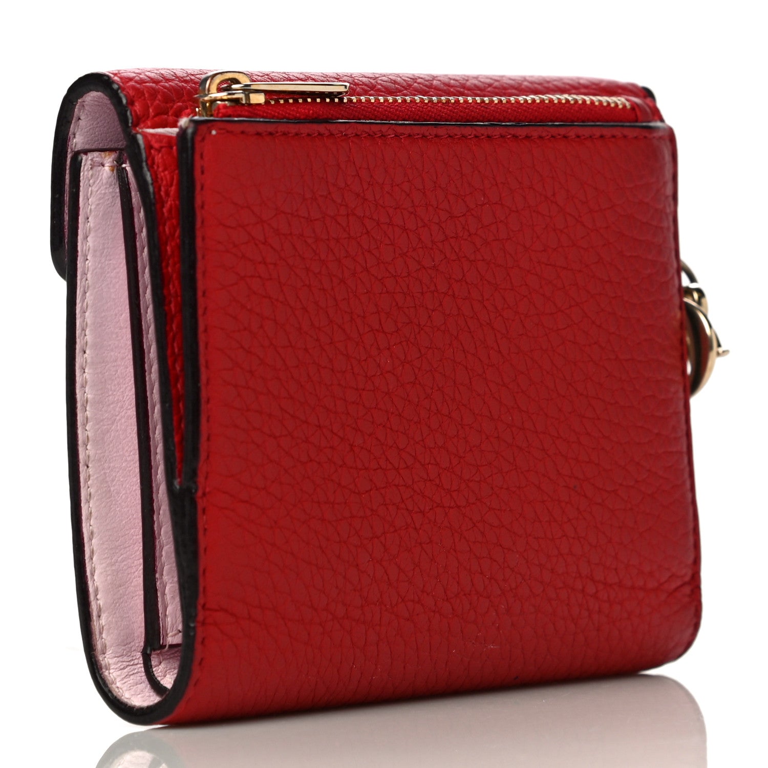 Christian Dior Bullcalf Diorissimo Medium Envelope Wallet True Red Pink 3 of 14