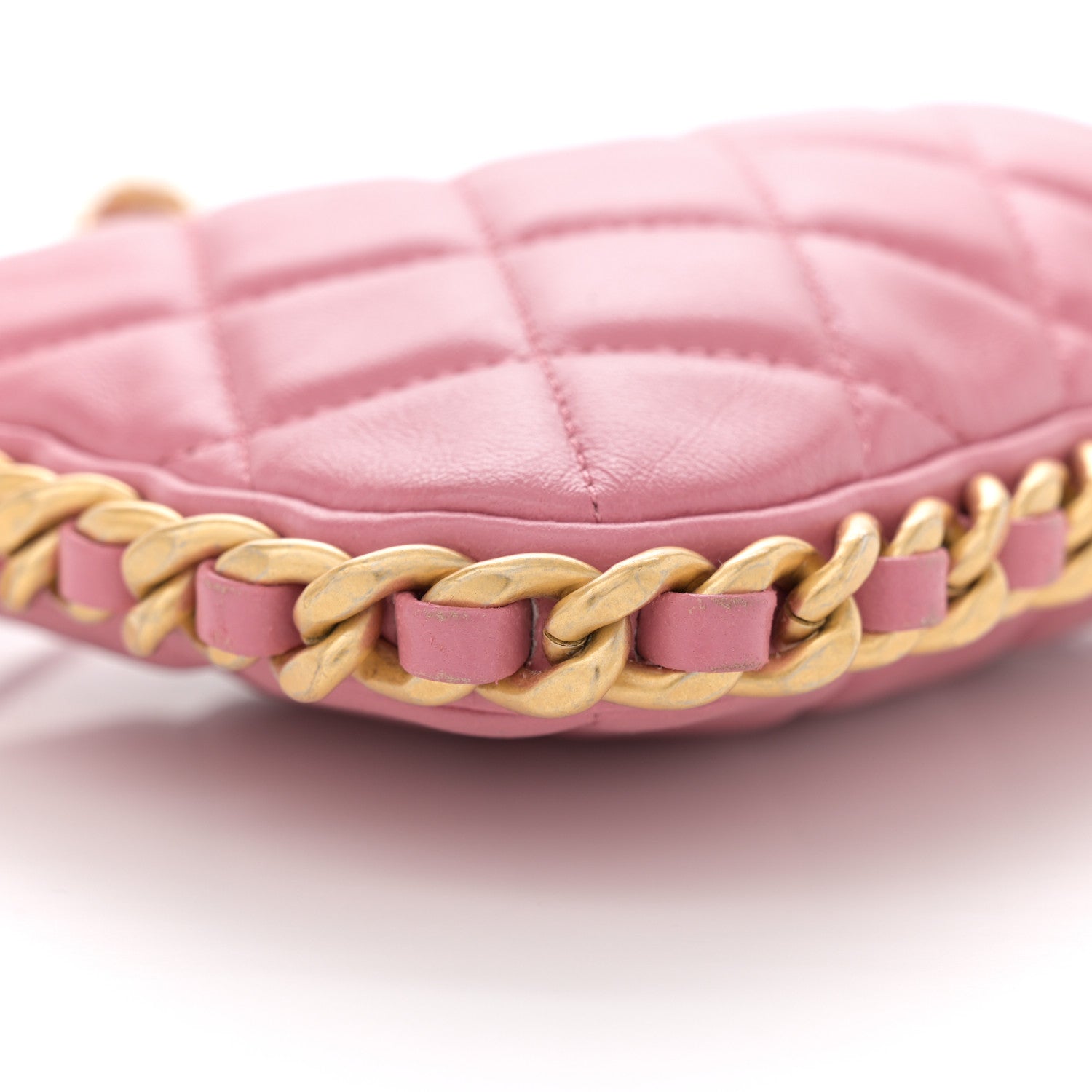 Chanel Lambskin Quilted Chain Around Top Handle Mini Bag Pink 9 of 10