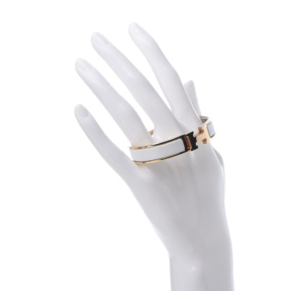 Hermes Enamel Narrow Clic Clac H Bracelet PM White 2 of 6
