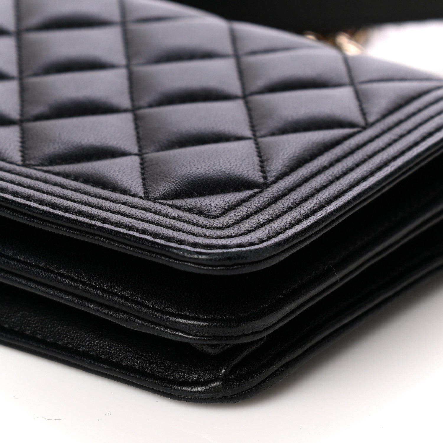 Chanel Lambskin Quilted Boy Wallet On Chain WOC Black 9 of 9
