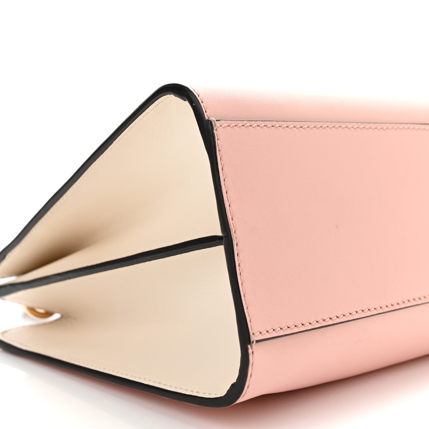 Nappa Bamboo Web Small Nymphaea Top Handle Bag Perfect Pink Mystic White