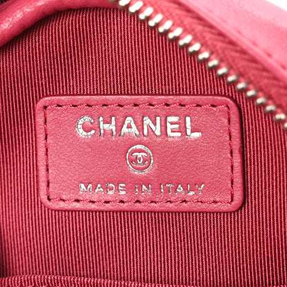 Chanel Lambskin Quilted Round Clutch With Chain Pink 6 of 9
