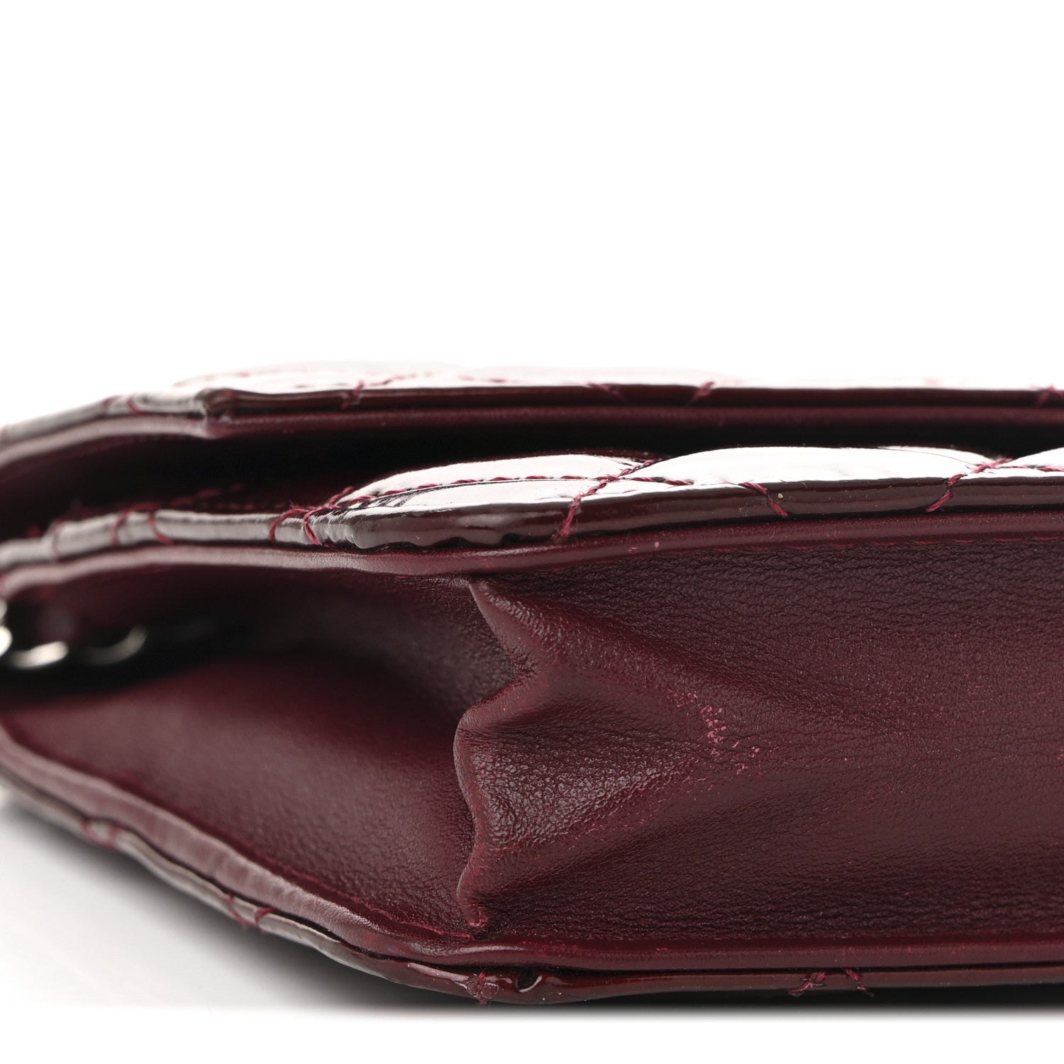 Chanel Patent Quilted Brilliant Wallet On Chain WOC Red 18 of 25