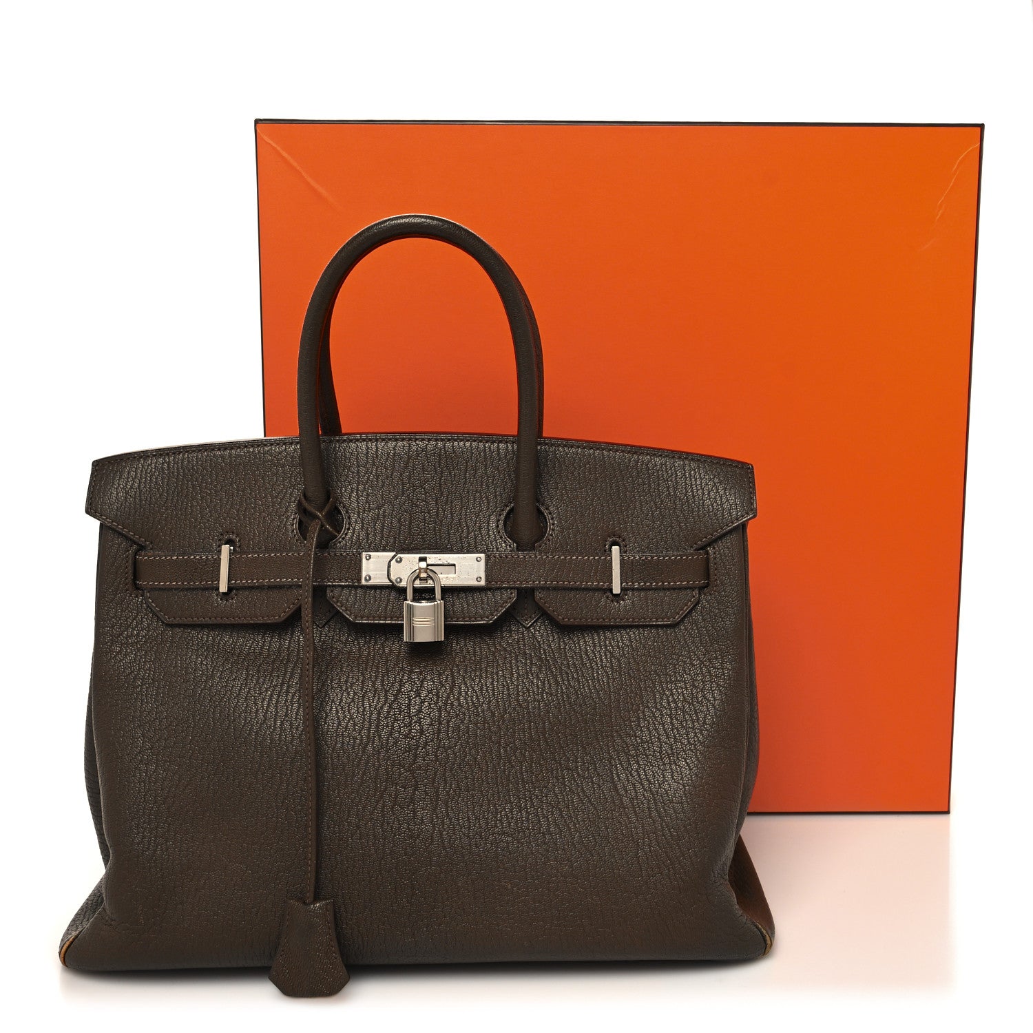 Hermes Chevre de Coromandel Birkin 35 Vert Bronze 17 of 17