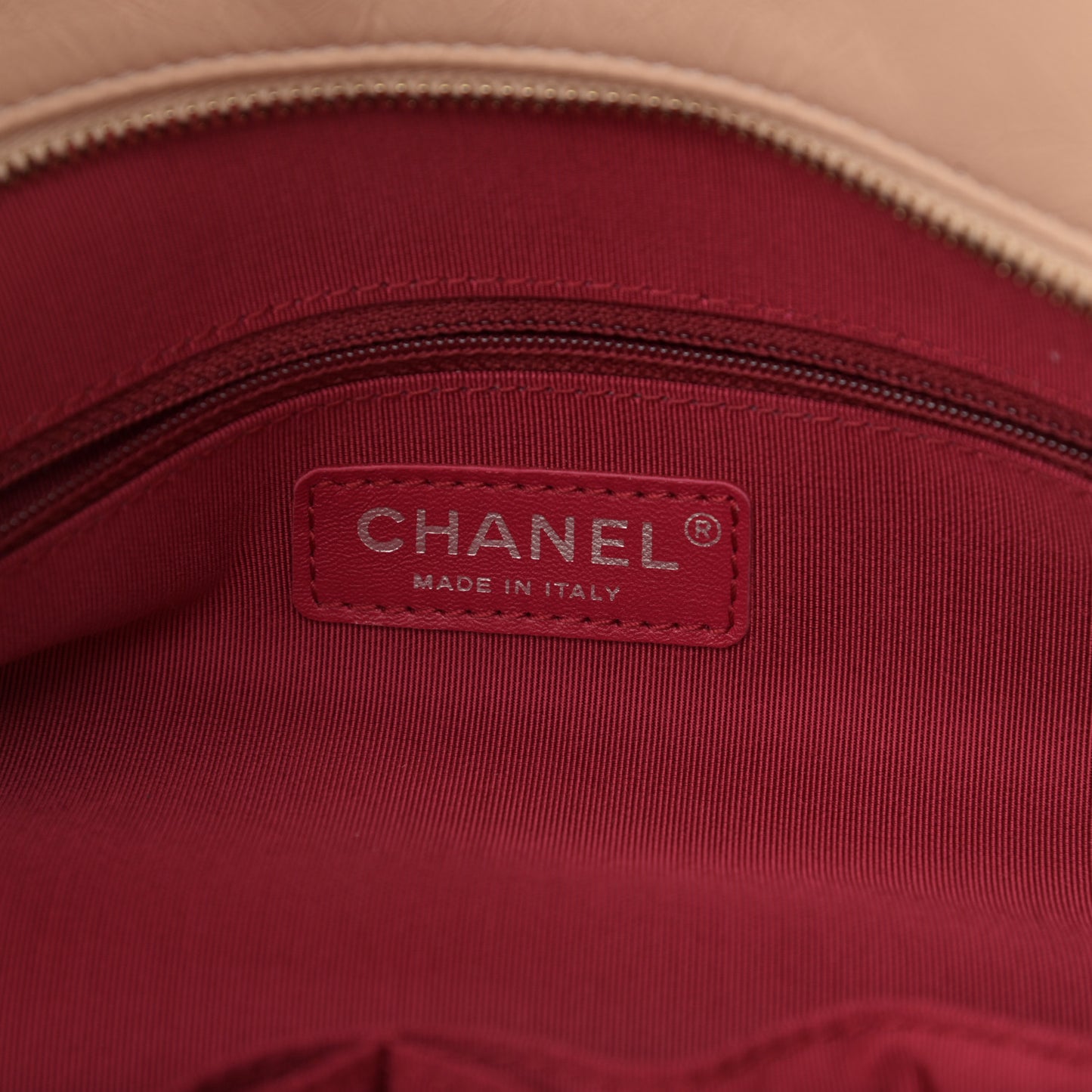 Aged Calfskin Quilted Large Gabrielle Shopping Tote Beige Black