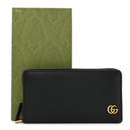 Gucci Dollar Calfskin Boar Effect GG Marmont Zip Around Wallet Black 14 of 14
