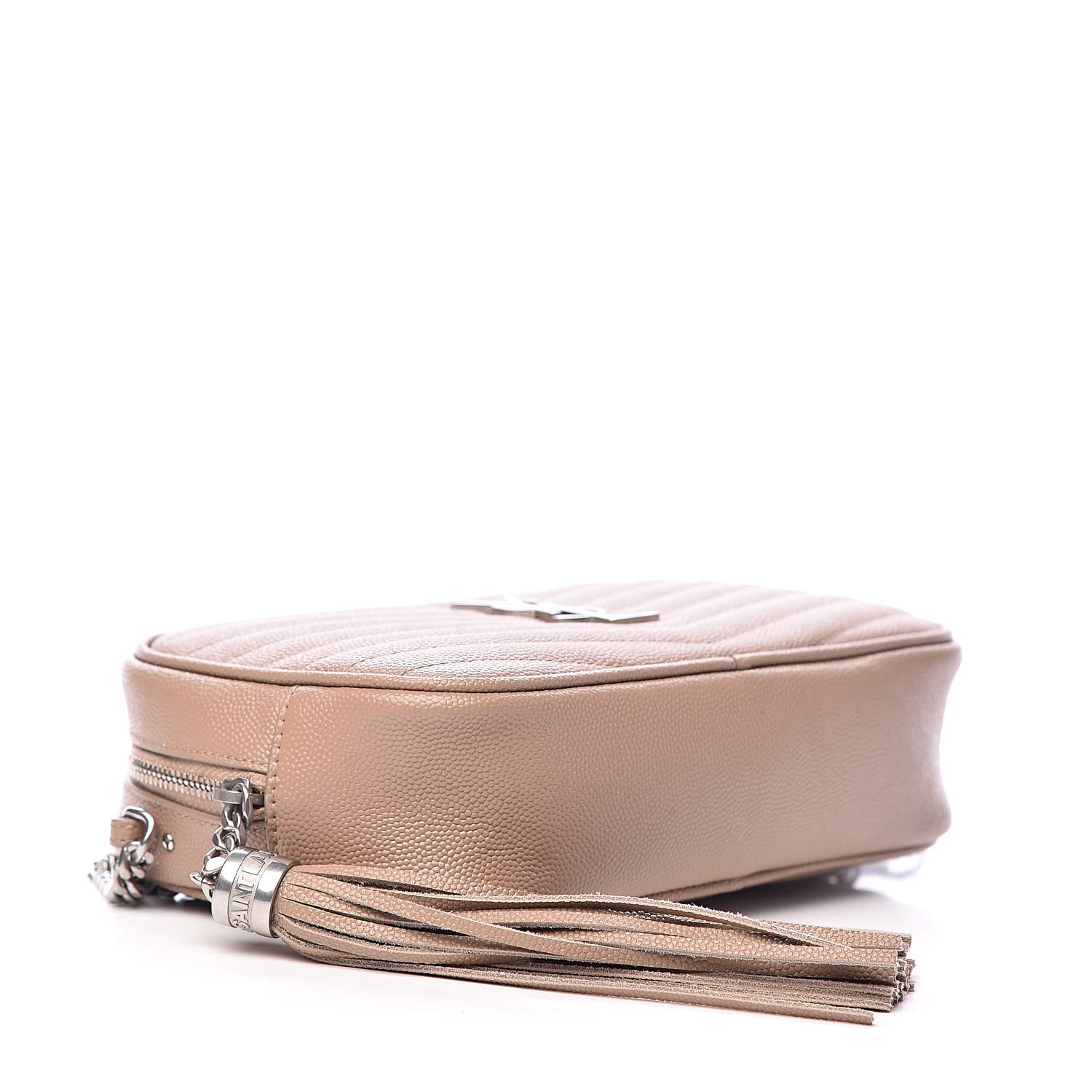 Saint Laurent Grain De Poudre Matelasse Monogram Mini Lou Camera Bag Dark Beige 4 of 11