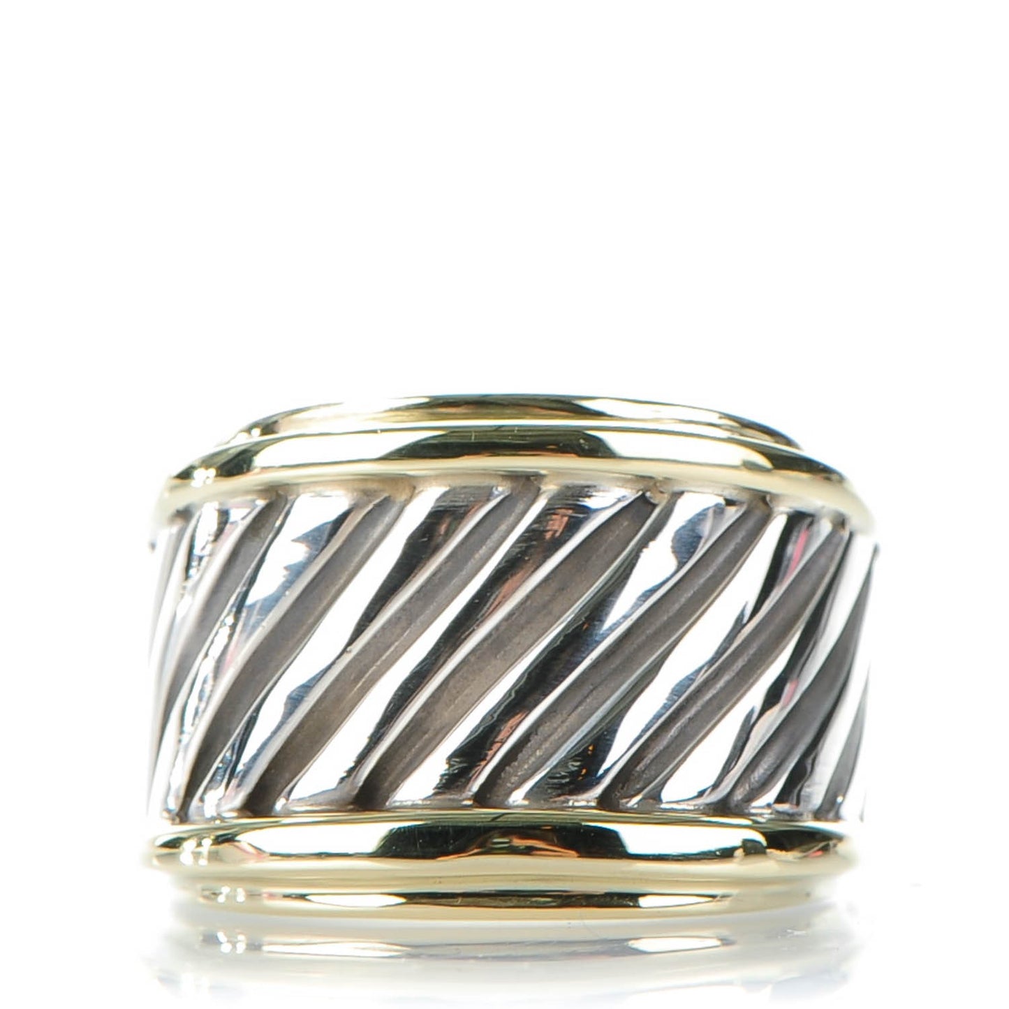 Sterling Silver 14K Yellow Gold 15mm Thoroughbred Ring 51.5 6