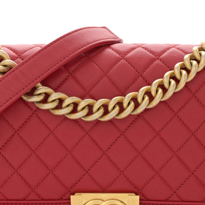Chanel Caviar Quilted Medium Boy Flap Dark Red 8 of 10