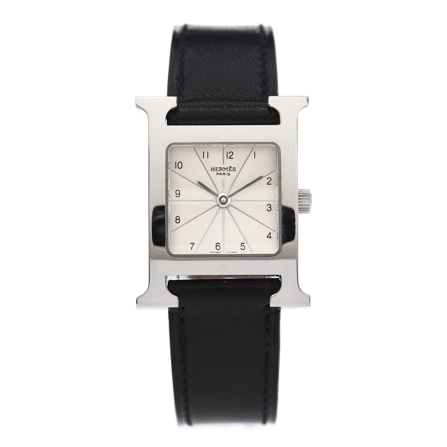 Stainless Steel Barenia 21mm Heure H Hour Quartz Watch Noir