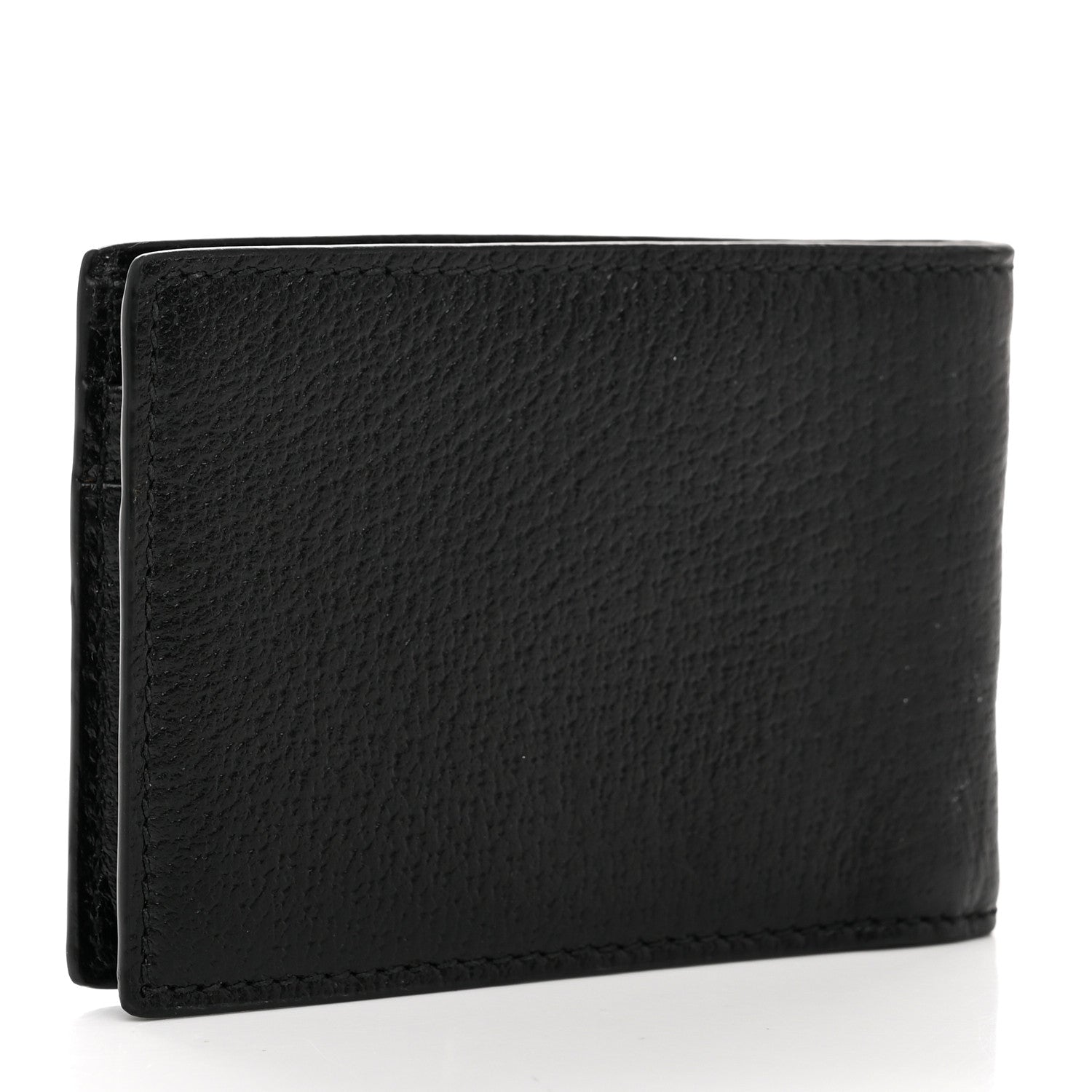 Gucci Calfskin Boar Effect GG Marmont Bi-Fold Wallet Black 2 of 5