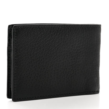 Gucci Calfskin Boar Effect GG Marmont Bi-Fold Wallet Black 2 of 5