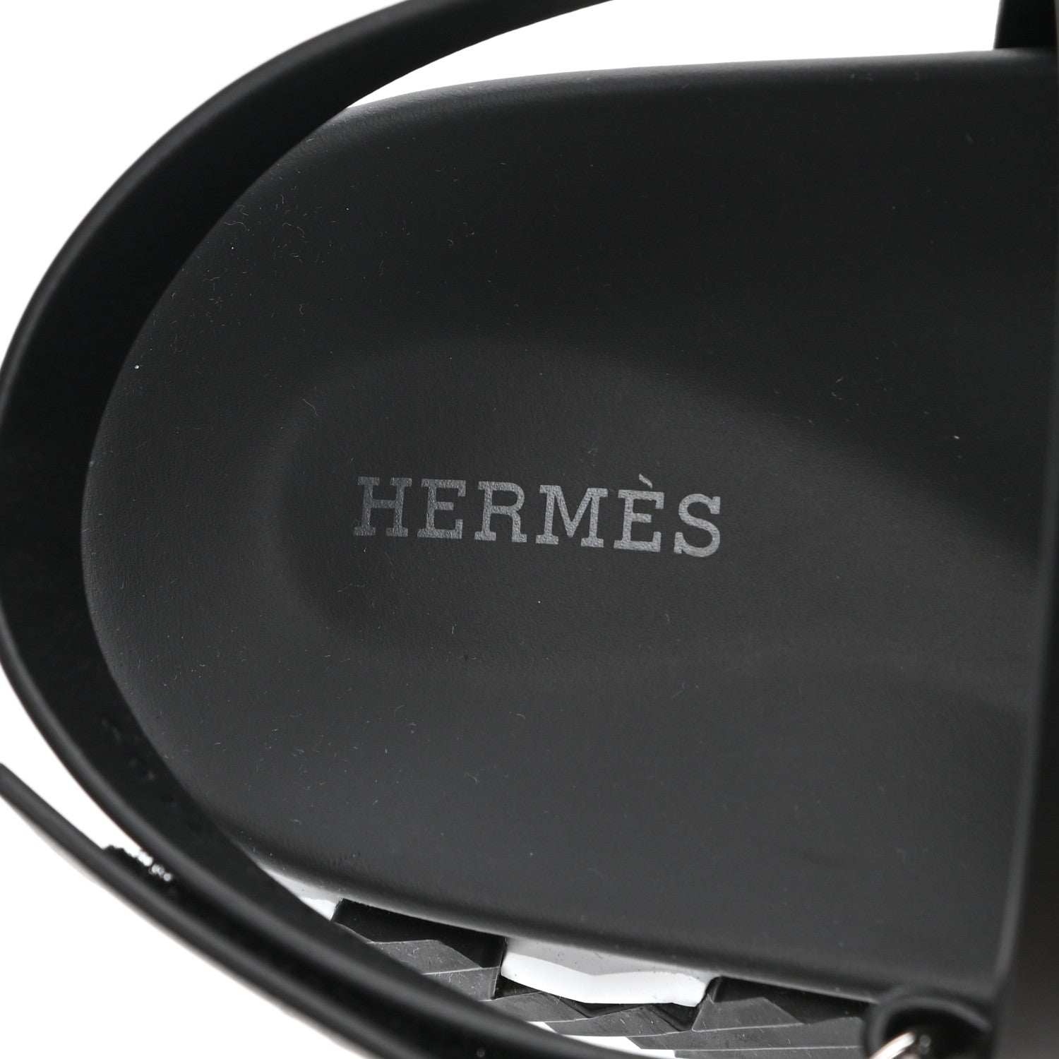 Hermes Calfskin Goatskin Mens Electric Sandals 44 Black White 7 of 8