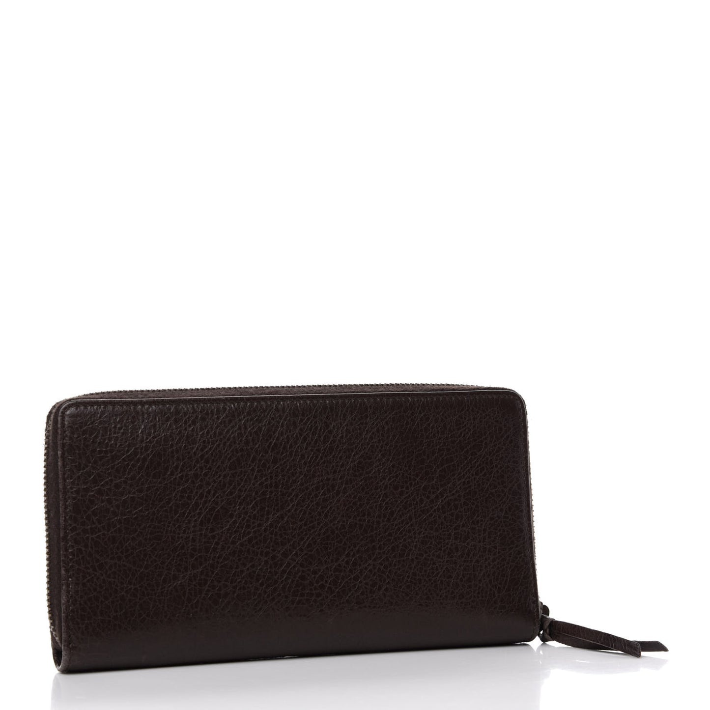 Agneau Classic Hardware Continental Zip Around Wallet Charbon