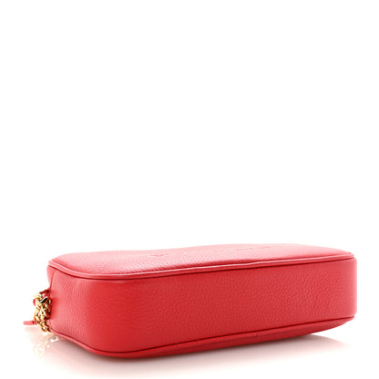 Burberry Calfskin Monogram Embossed Elongated Camera Bag Red 4 of 9