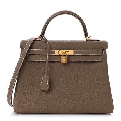Hermes Togo Kelly Retourne 32 Etoupe 1 of 9