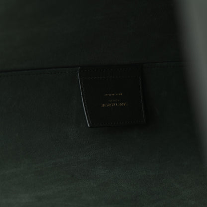 Saint Laurent Calfskin Large Shopping Tote Dark Green 7 of 10