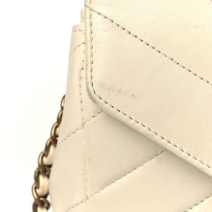 Chanel Lambskin Chevron Mini Coco Envelope Flap White 13 of 16