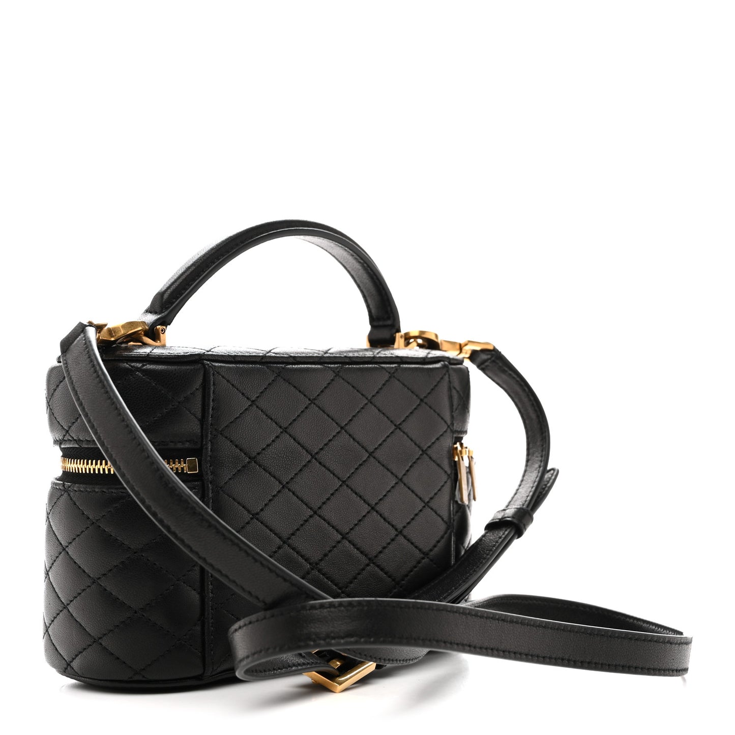 Lambskin Quilted Mini Gaby Vanity Case Black