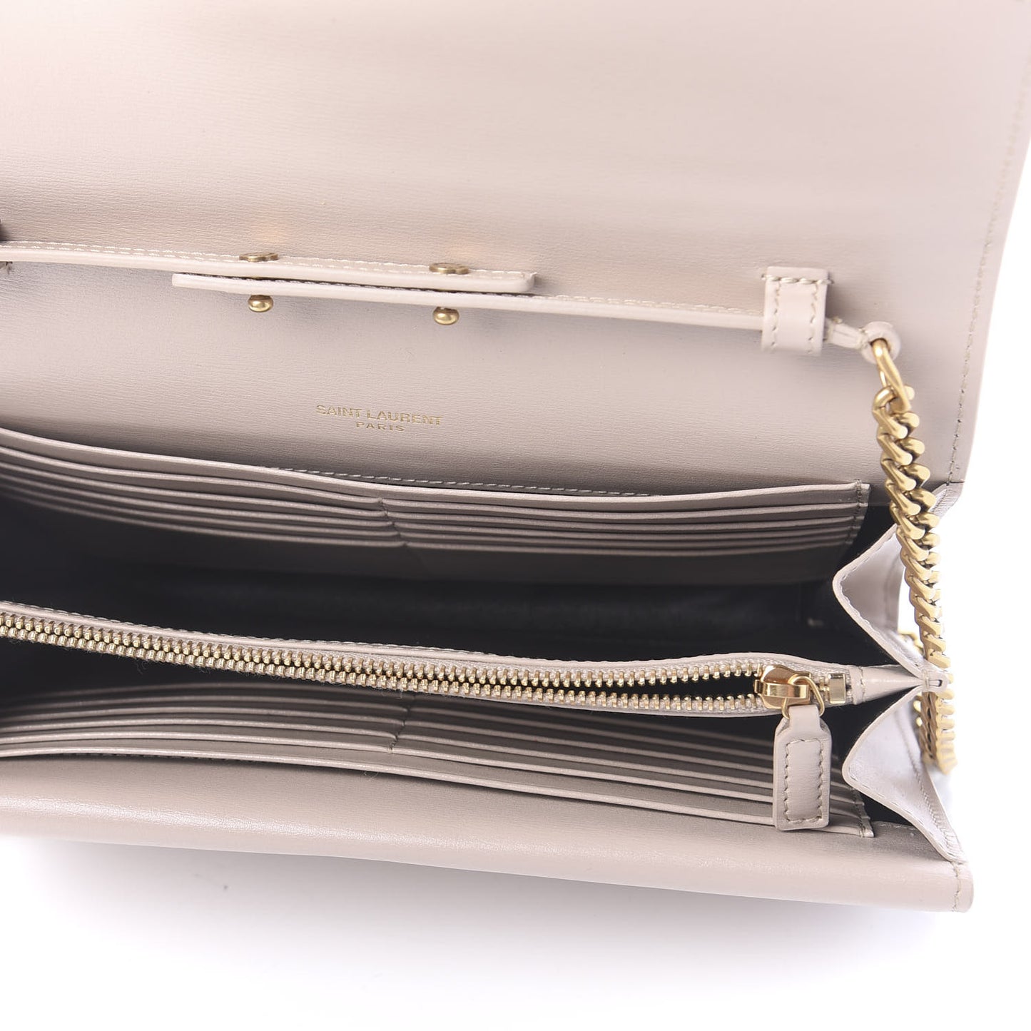 Smooth Calfskin Sulpice Monogram Chain Wallet Light Natural