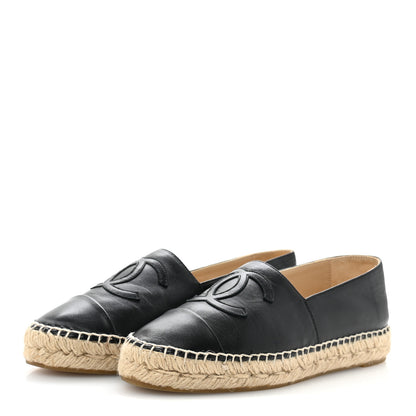Chanel Lambskin CC Espadrilles 36 Black 4 of 11
