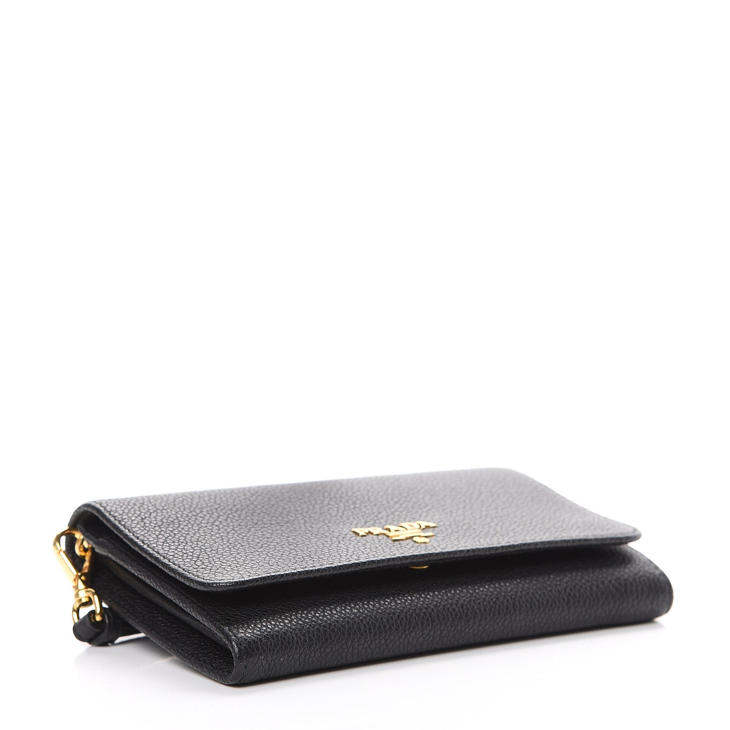 Vitello Grain Wristlet Wallet Black