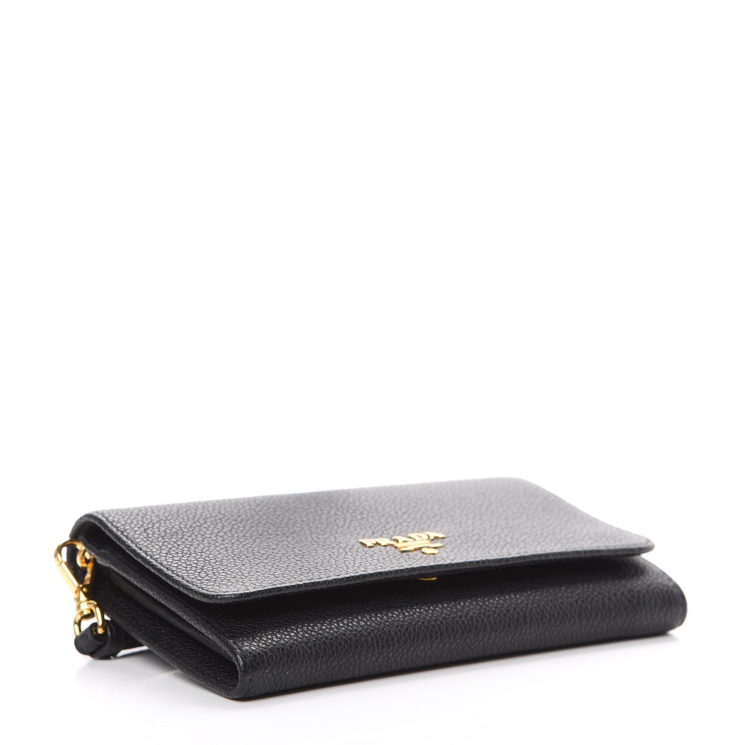 Prada Vitello Grain Wristlet Wallet Black 3 of 7